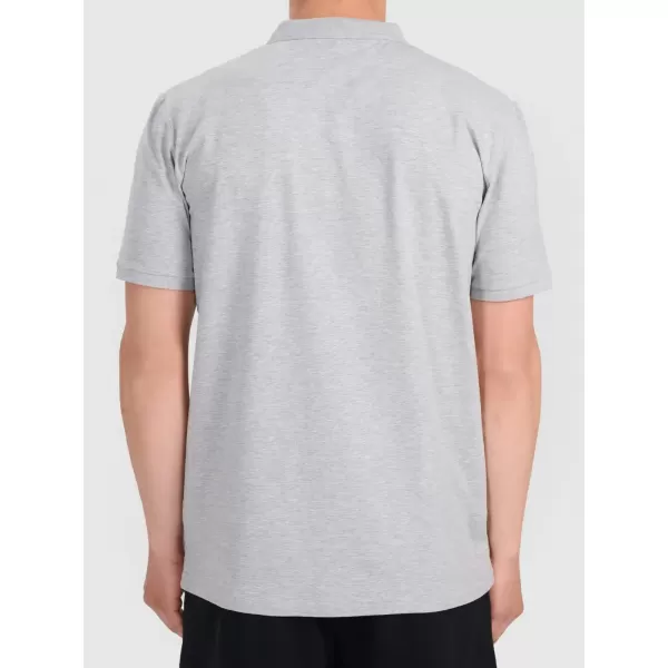  Herren-T-Shirt mit Kragen 4F WMM00TPTSM0770 DUNKELGRAU MELIERT 