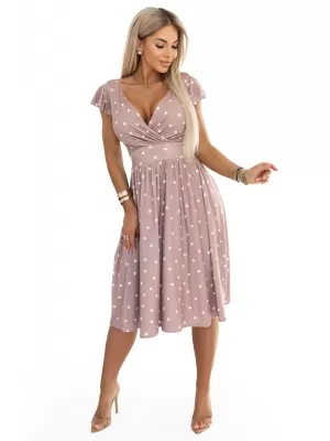 Kleid NUMOCO 425-16 BEIGE MIT TUPFEN