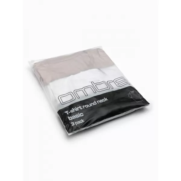  Herren-T-Shirt OMBRE OM-TSBS-0268 GRAUGRÜN/WEIß/BEIGE 