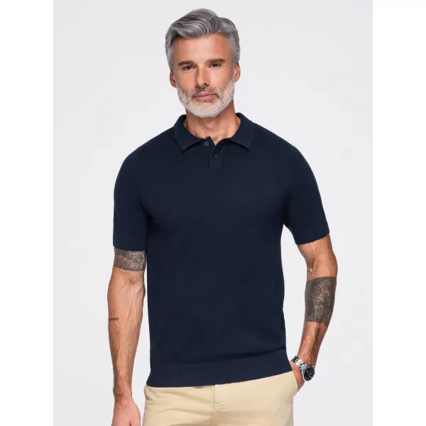  Herren-Poloshirt OMBRE OM-POSS-0178 MARINEBLAU 