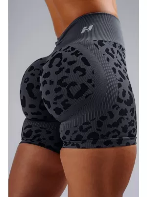 Kompressions-Push-up-Shorts mit Leopardenmuster NEBBIA PRIMAL 856 SCHWARZER LEOPARD