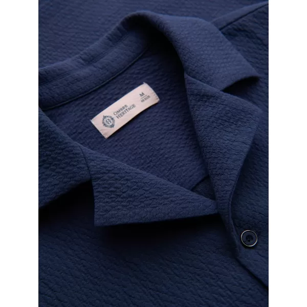  Herrenhemd OMBRE OM-SHSS-0220 MARINEBLAU 