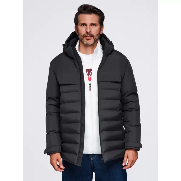  Winter-Steppjacke für Herren OMBRE OM-JAHP-0305 SCHWARZ 