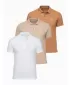 Herren-T-Shirt mit Kragen OMBRE OM-POBS-0171 WEIß/WEIß/HELLBRAUN