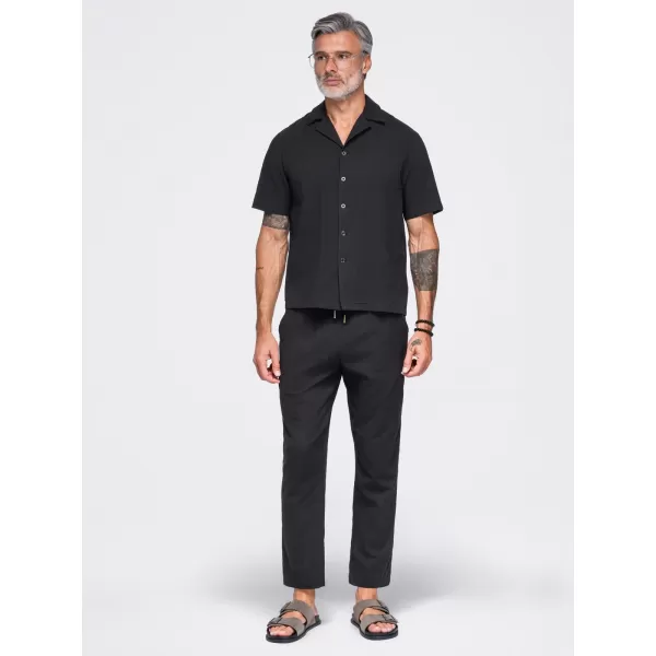  Herrenhemd OMBRE OM-SHSS-0221 SCHWARZ 