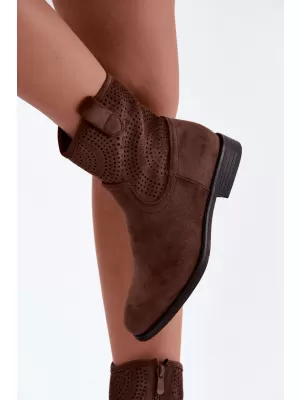 Damen-Stiefeletten S.BARSKI HY62-8125 SCHOKOLADE