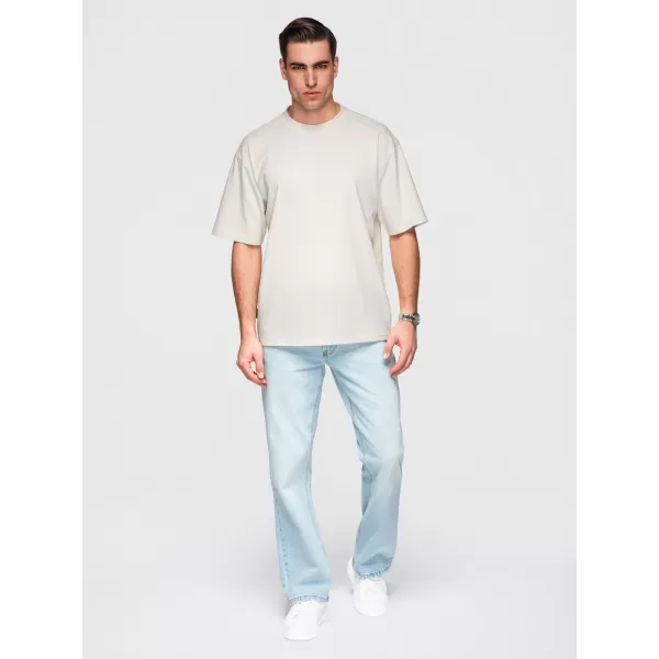  Herren-T-Shirt OMBRE OM-TSBC-0291 SCHWARZ/HELLBLAU/CREMEWEIß 