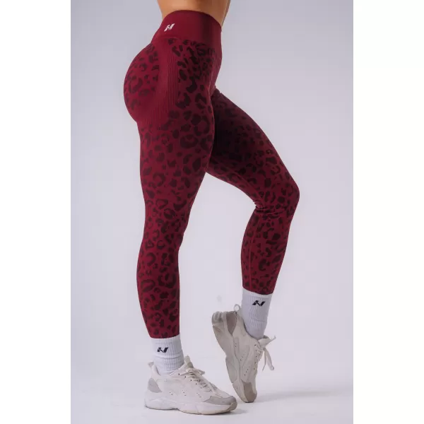  Leggings für Damen NEBBIA PRIMAL 849 BURGUNDER-LEOPARD 