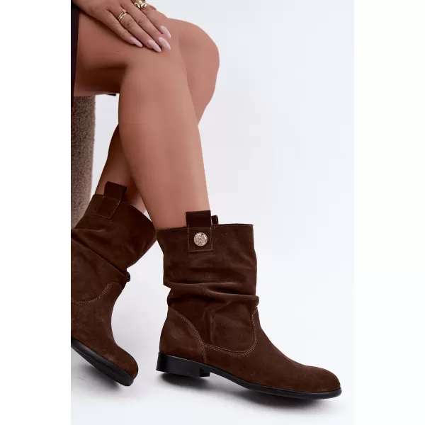  Damen-Stiefeletten ZAZOO 4210 SCHOKOLADE 
