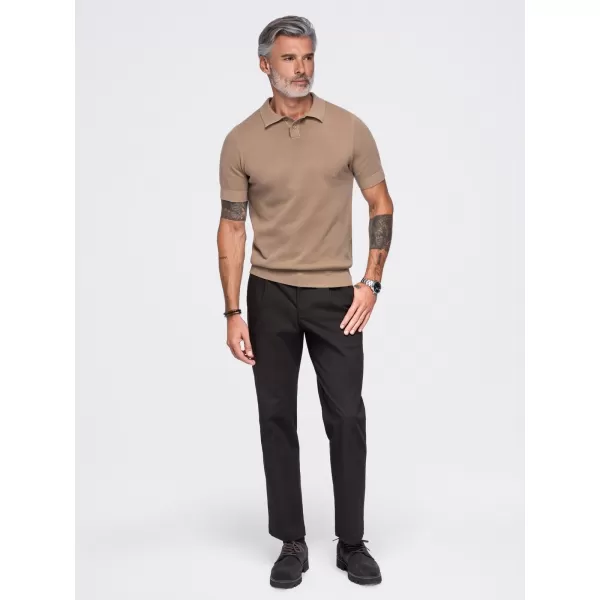  Herren-Poloshirt OMBRE OM-POSS-0178 HELLBRAUN 