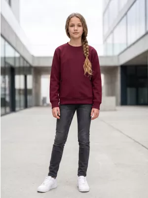 Kinder-Sweatshirt MALFINI CREW 427 GRANAT