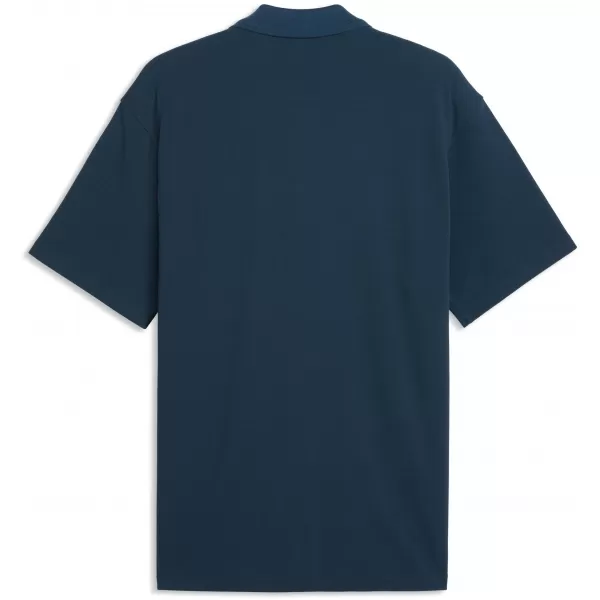  Herren-T-Shirt mit Kragen PUMA WARDROBE ESS PIQUE RELAXED POLO 62965736 MITTERNACHTSBENZIN 