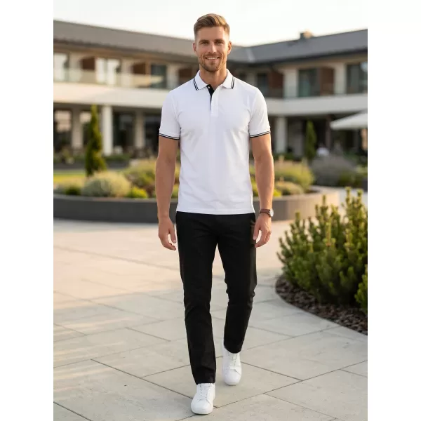  Herren-T-Shirt mit Kragen MALFINI FOCUS 232 WEIß 