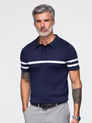 Herren-Poloshirt OMBRE OM-POSS-0177 MARINEBLAU