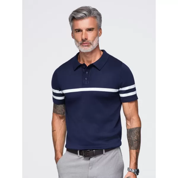  Herren-Poloshirt OMBRE OM-POSS-0177 MARINEBLAU 