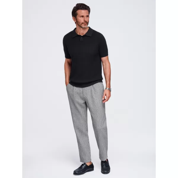  Herren-Poloshirt OMBRE OM-POSS-0178 SCHWARZ 