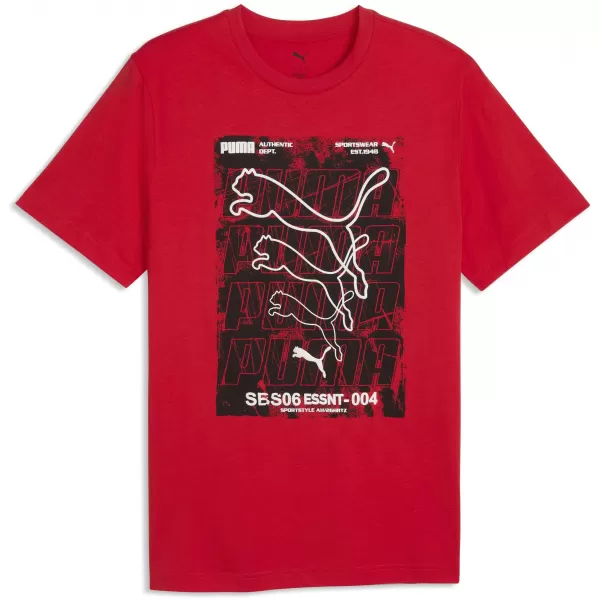  Herren-T-Shirt PUMA GRAPHICS BOX TEE 69436611 FÜR ALLE ZEITEN ROT 