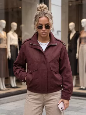 Damenjacke DSTREET TY6066 BURGUND