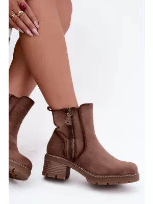 Damen-Stiefeletten S.BARSKI HY62-8101 KAFFEE