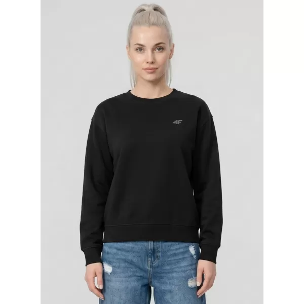  Damen-Sweatshirt 4F WMM00TSWSF2534 TIEFSCHWARZ 
