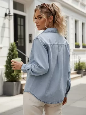 Damenhemd DSTREET DY0490 BLAU