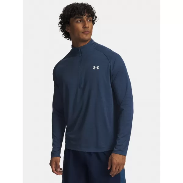  Herren-T-Shirt UNDER ARMOUR UA TECH TEXTURED 1/2 ZIP 1382797-498 BLAU 