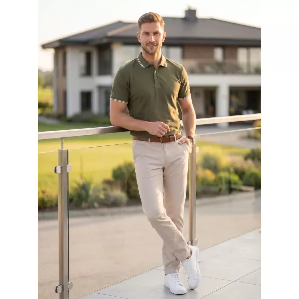  Herren-T-Shirt mit Kragen MALFINI FOCUS 232 MILITÄR 