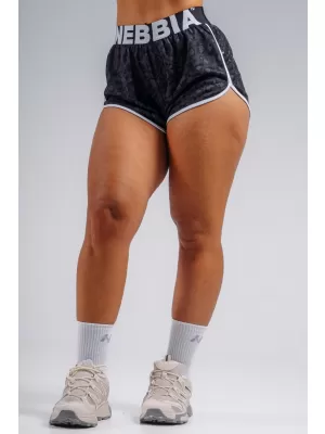 Trainingsshorts mit Leopardenmuster NEBBIA PRIMAL 855 SCHWARZER LEOPARD