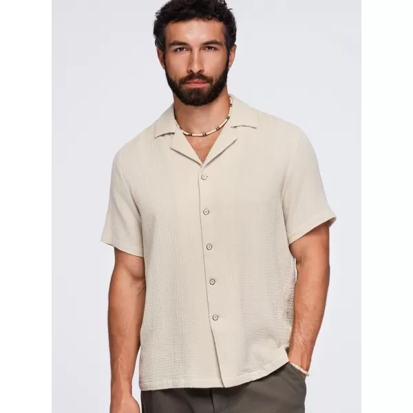  Herrenhemd OMBRE OM-SHSS-0223 BEIGE 