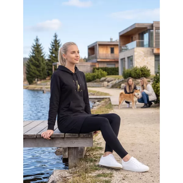  Erweitertes Damen-Sweatshirt ALTISPORT ALW091419 SCHWARZ UND GOLD 