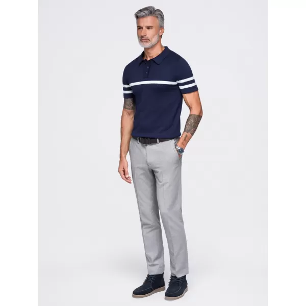  Herren-Poloshirt OMBRE OM-POSS-0177 MARINEBLAU 