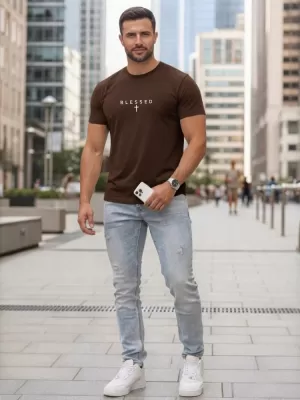 Herren-T-Shirt DSTREET NX5124R-CH BRAUN