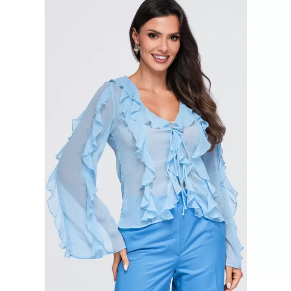 Damenbluse OMBRE OW-TS-E0078 BLAU 