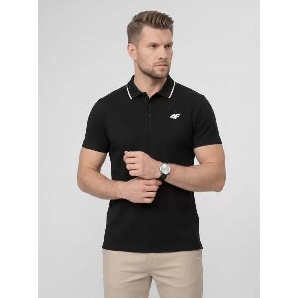  Herren-T-Shirt mit Kragen 4F WMM00TPTSM0773 TIEFSCHWARZ 