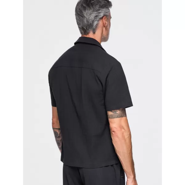  Herrenhemd OMBRE OM-SHSS-0221 SCHWARZ 