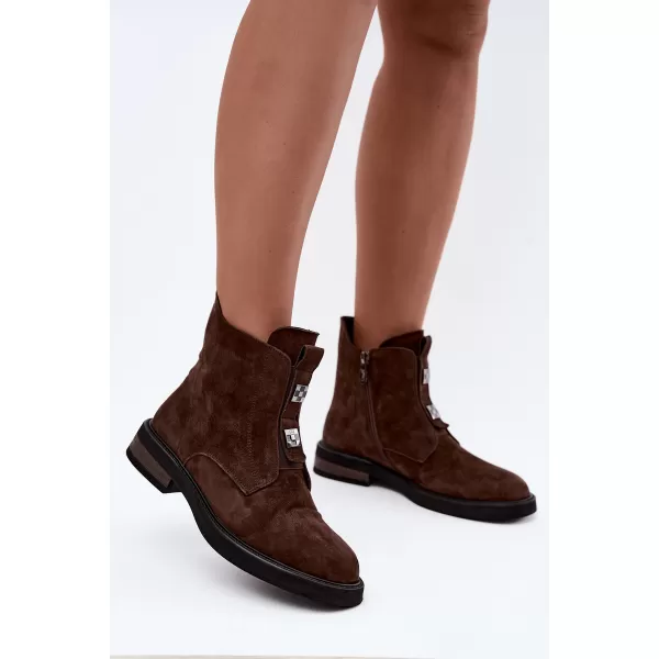  Damen-Stiefeletten D&A CR62-3335 BRAUN 