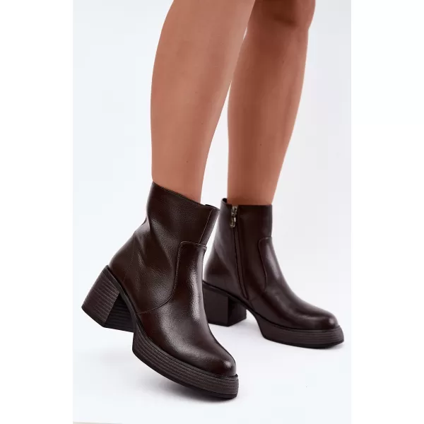  Damen-Stiefeletten D&A CR62-3369 DUNKELBRAUN 