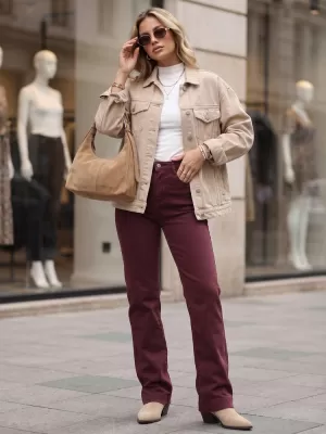 Damenhosen DSTREET UY3105 BURGUND