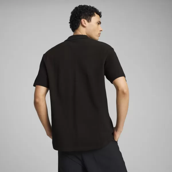  Herren-T-Shirt mit Kragen PUMA WARDROBE ESS PIQUE RELAXED POLO 62965701 PUMA SCHWARZ 
