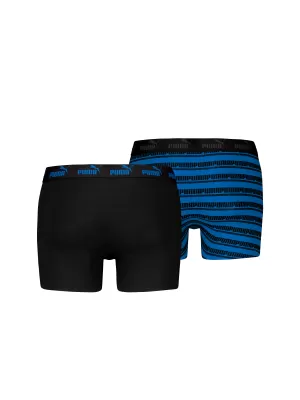Herren-Boxershorts PUMA ELEMENTS MEN STRIPED BOXERS 2P 93884203 SCHWARZ/BLAU