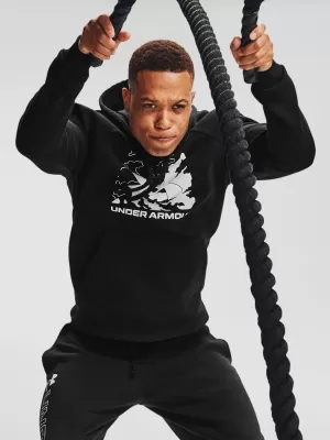 Herren-Sweatshirt UNDER ARMOUR RIVAL FLEECE BOX LOGO HD 1357095-001 SCHWARZ