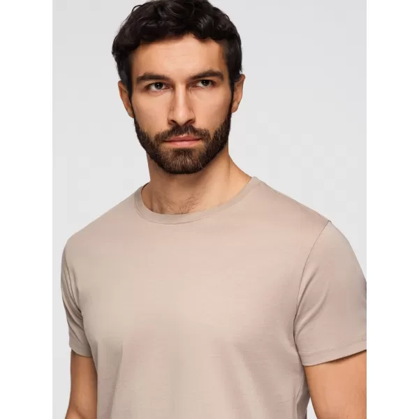  Herren-T-Shirt OMBRE OM-TSBS-0268 GRAUGRÜN/WEIß/BEIGE 