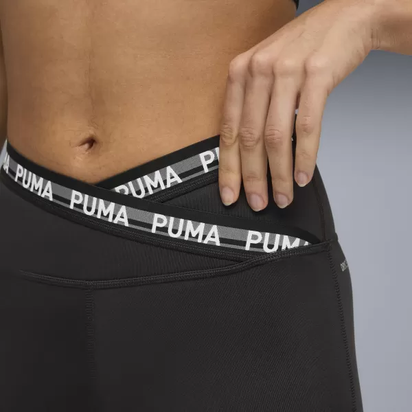  Leggings für Damen PUMA W STRONG CROSS FRONT TIGHT - HW 7/8 52849801 PUMA SCHWARZ 