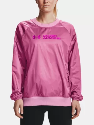 Damen-Sweatshirt UNDER ARMOUR RECOVER STORM WOVEN SHINE CREW 1364012-680 ROSA