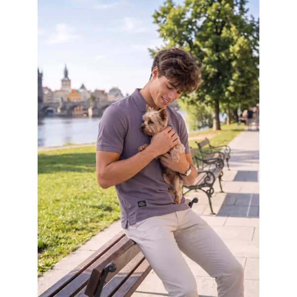  Herren-T-Shirt mit Kragen ALTISPORT NP/ALMST90601 SCHIEFERGRAU 
