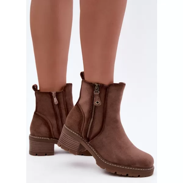  Damen-Stiefeletten S.BARSKI HY62-8101 KAFFEE 