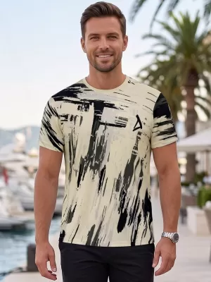 Hochwertiges Funktions-T-Shirt für Herren ALTISPORT VOJ/ALM010TR01 ELFENBEIN/SCHWARZ