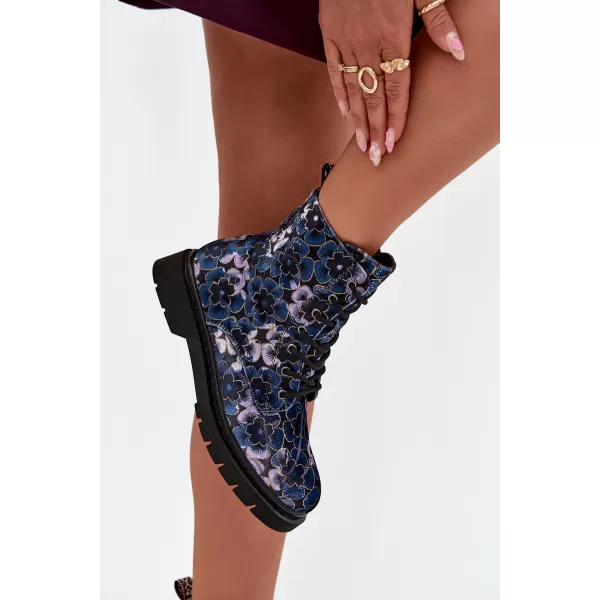  Damen-Stiefeletten ARTIKER 57C1052 BLAUE BLUMEN 