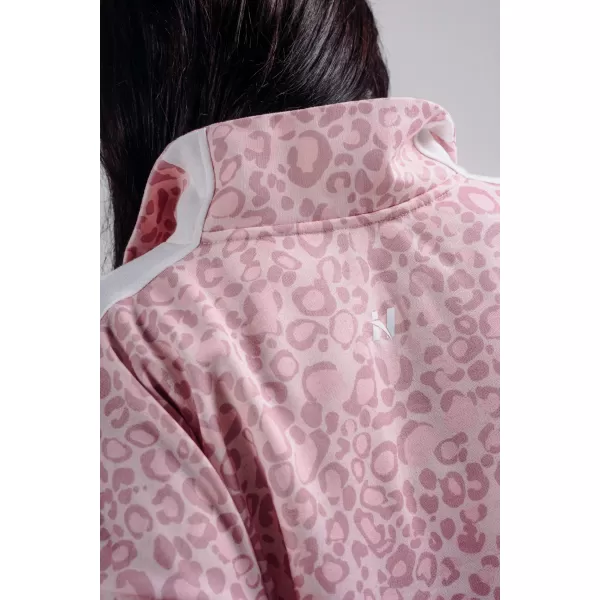  Sweatshirt mit halbem Reißverschluss und Leopardenmuster NEBBIA PRIMAL 866 ROSA LEOPARD 