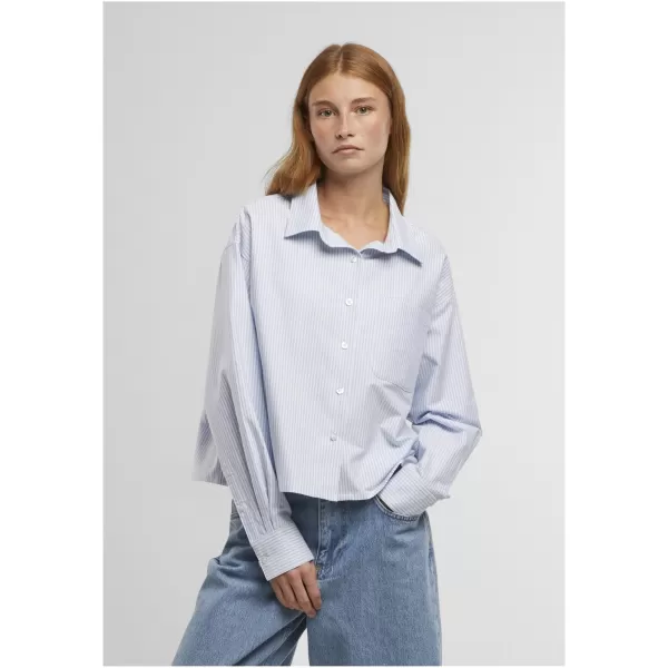  Damenhemd URBAN CLASSICS TB8171 HELLER HORIZONT BLAU/WEIß 